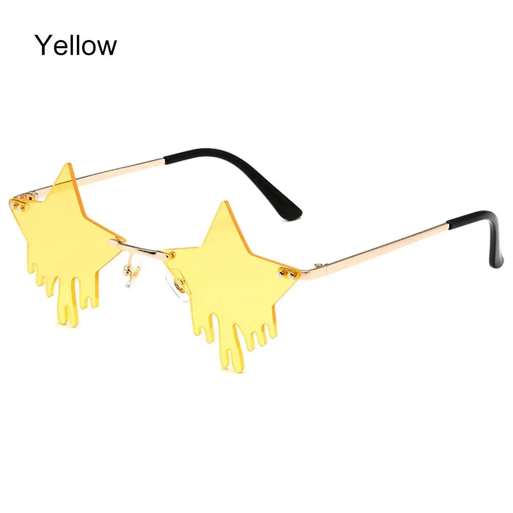 New Fashion Fire Flame Sunglasses Wave Rimless Narrow Retro UV 400 Streetwear Vintage Eye Glasses Cycling Outdoor Accessories