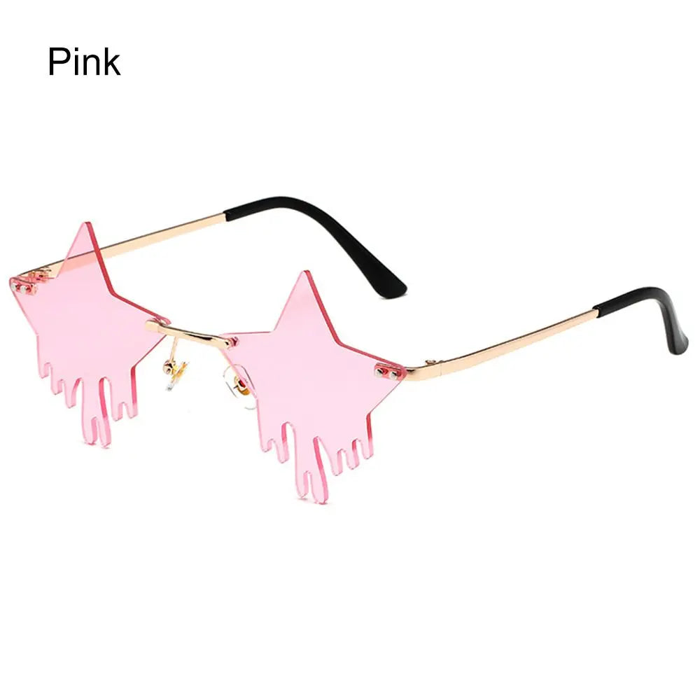 New Fashion Fire Flame Sunglasses Wave Rimless Narrow Retro UV 400 Streetwear Vintage Eye Glasses Cycling Outdoor Accessories