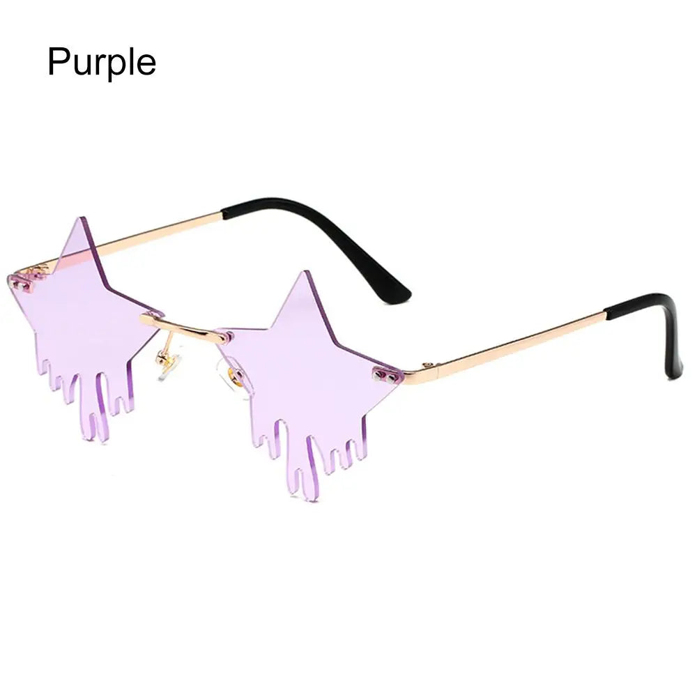 New Fashion Fire Flame Sunglasses Wave Rimless Narrow Retro UV 400 Streetwear Vintage Eye Glasses Cycling Outdoor Accessories