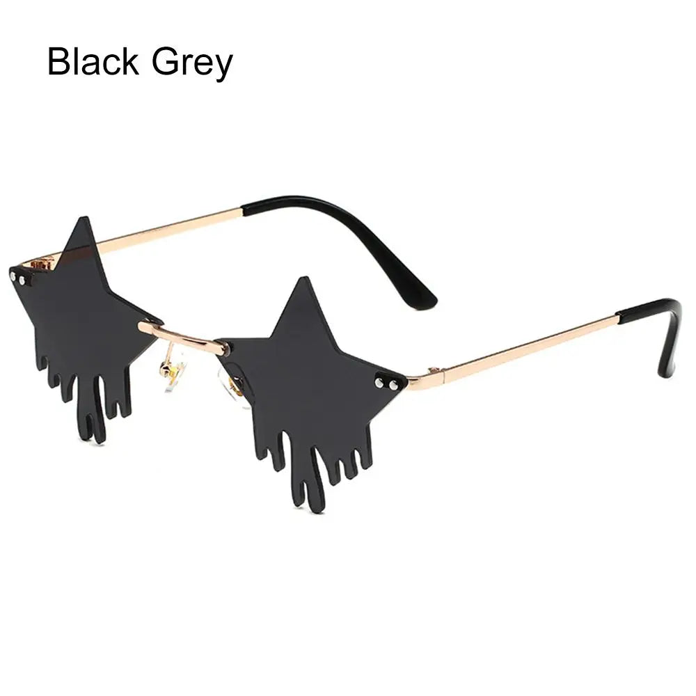 New Fashion Fire Flame Sunglasses Wave Rimless Narrow Retro UV 400 Streetwear Vintage Eye Glasses Cycling Outdoor Accessories